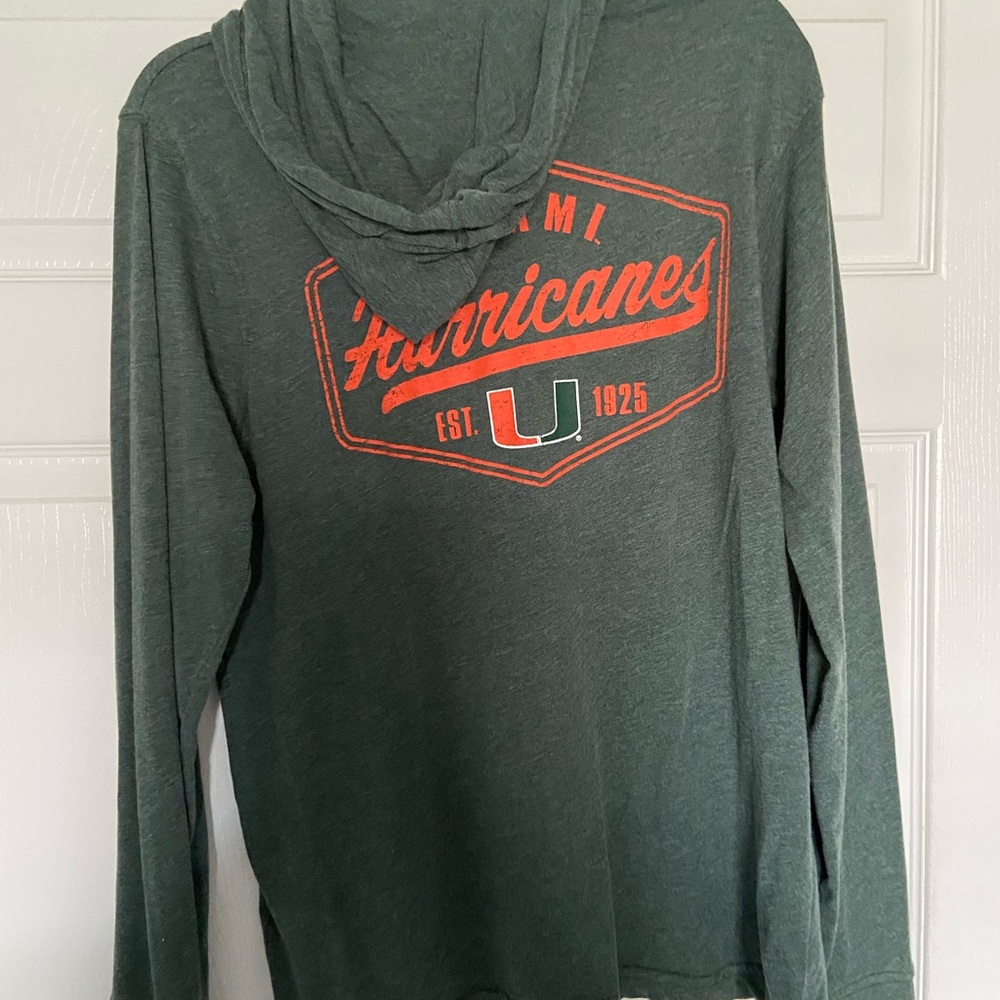 Miami Hurricanes long sleeve with hood.